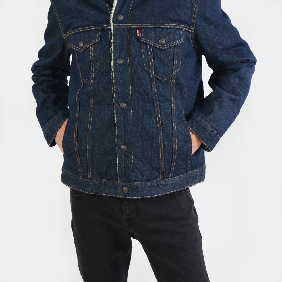Levi's mens the trucker jacket deep sea indigo trucker clearance
