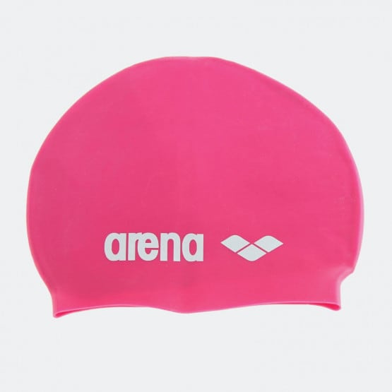 Arena Classic Silicone Swim Cap, Fuchsia / White