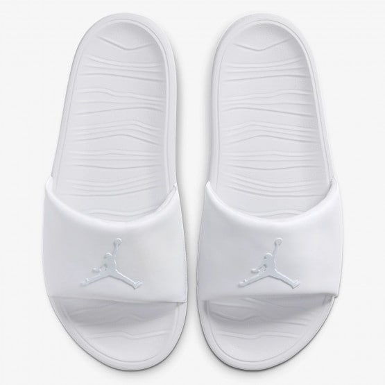 all white jordan slides