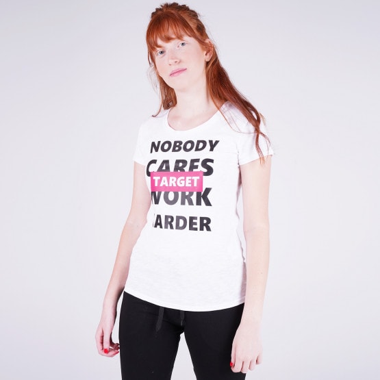 Target T Shirt K/M Καλτσα Φλαμα  "Work Harder" Γυναικεία Μπλούζα