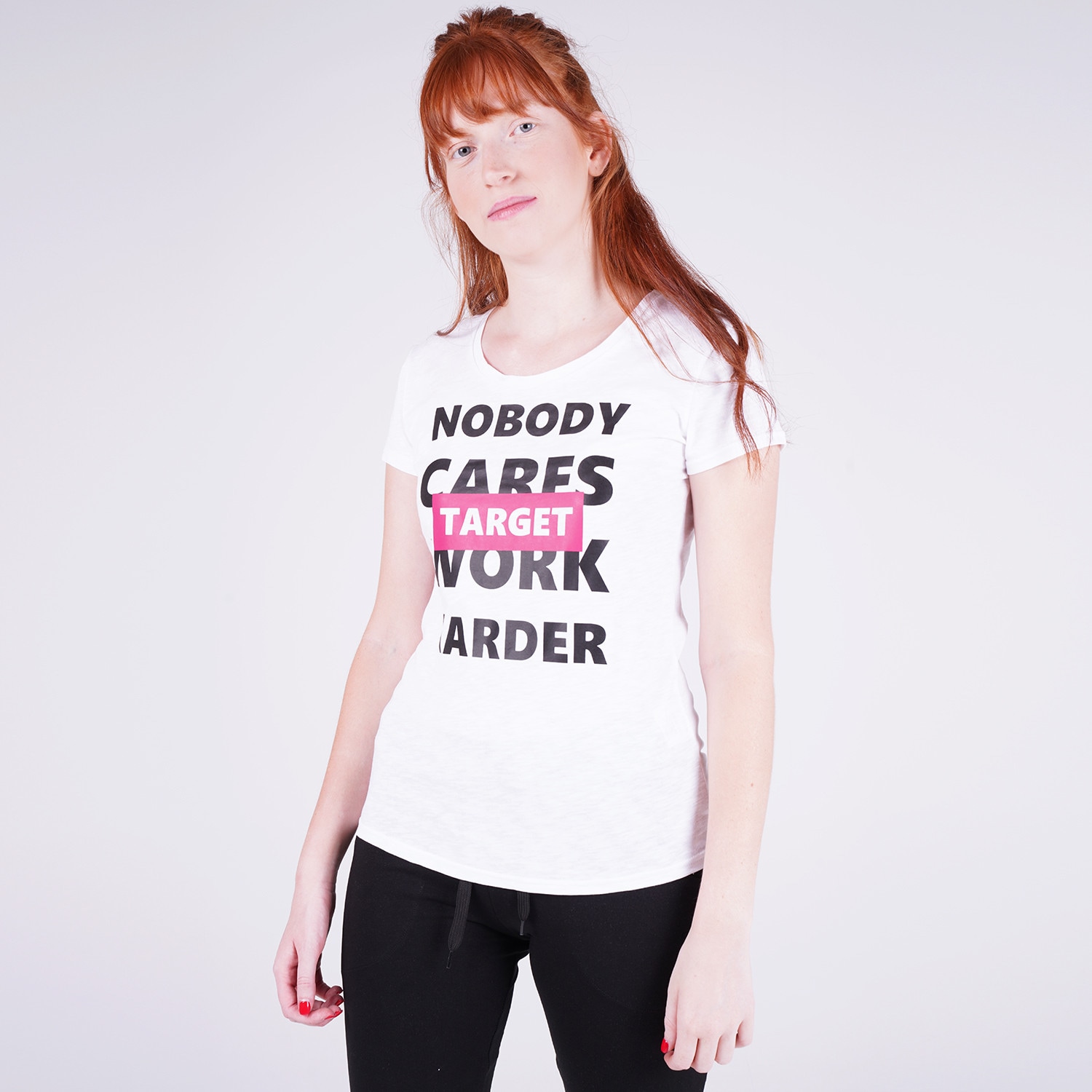 Target Target T Shirt K/M Καλτσα Φλαμα "Work Harder" Γυναικεία Μπλούζα (9000053644_3198)