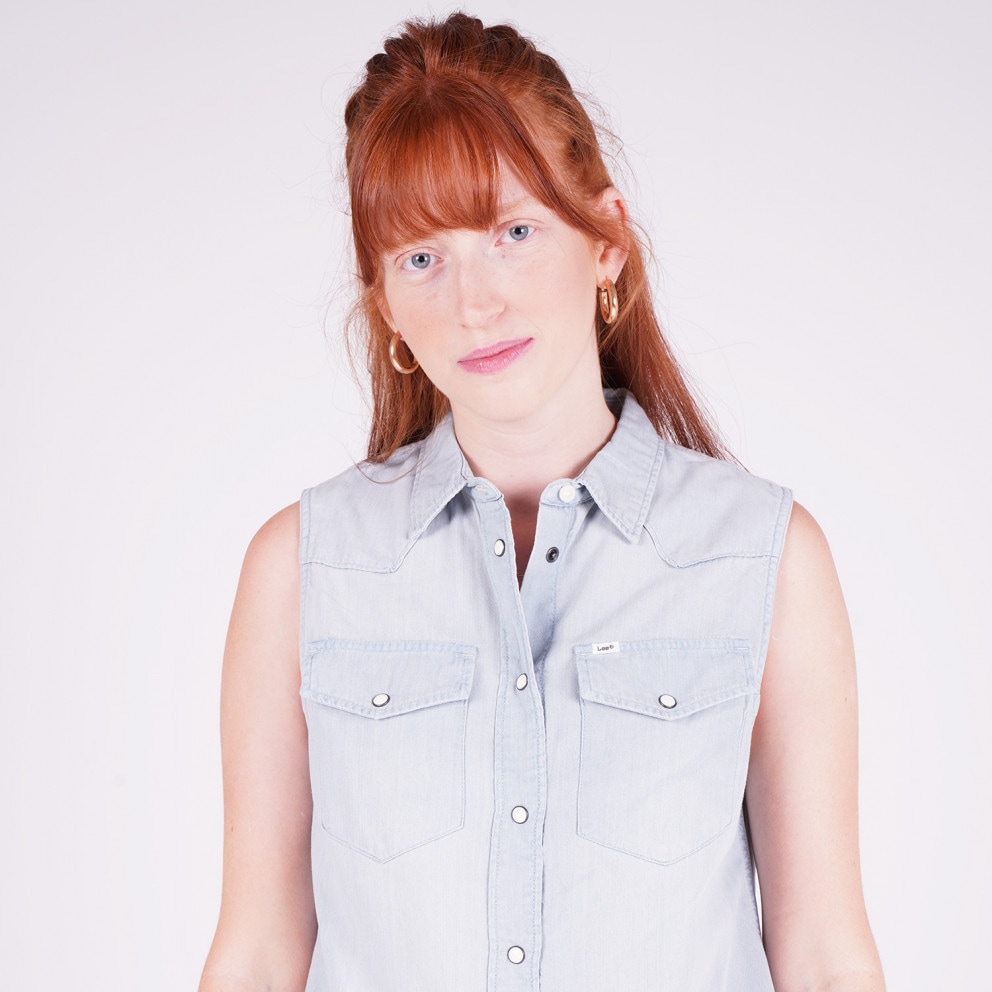 Lee Sleeveless Shirt Sterling Blue Γυναικεία Μπλούζα