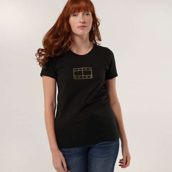 tommy jeans metallic flag tee