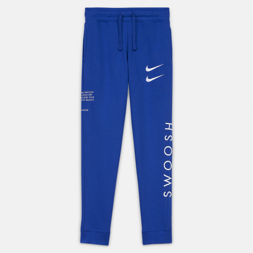 swoosh logo trousers
