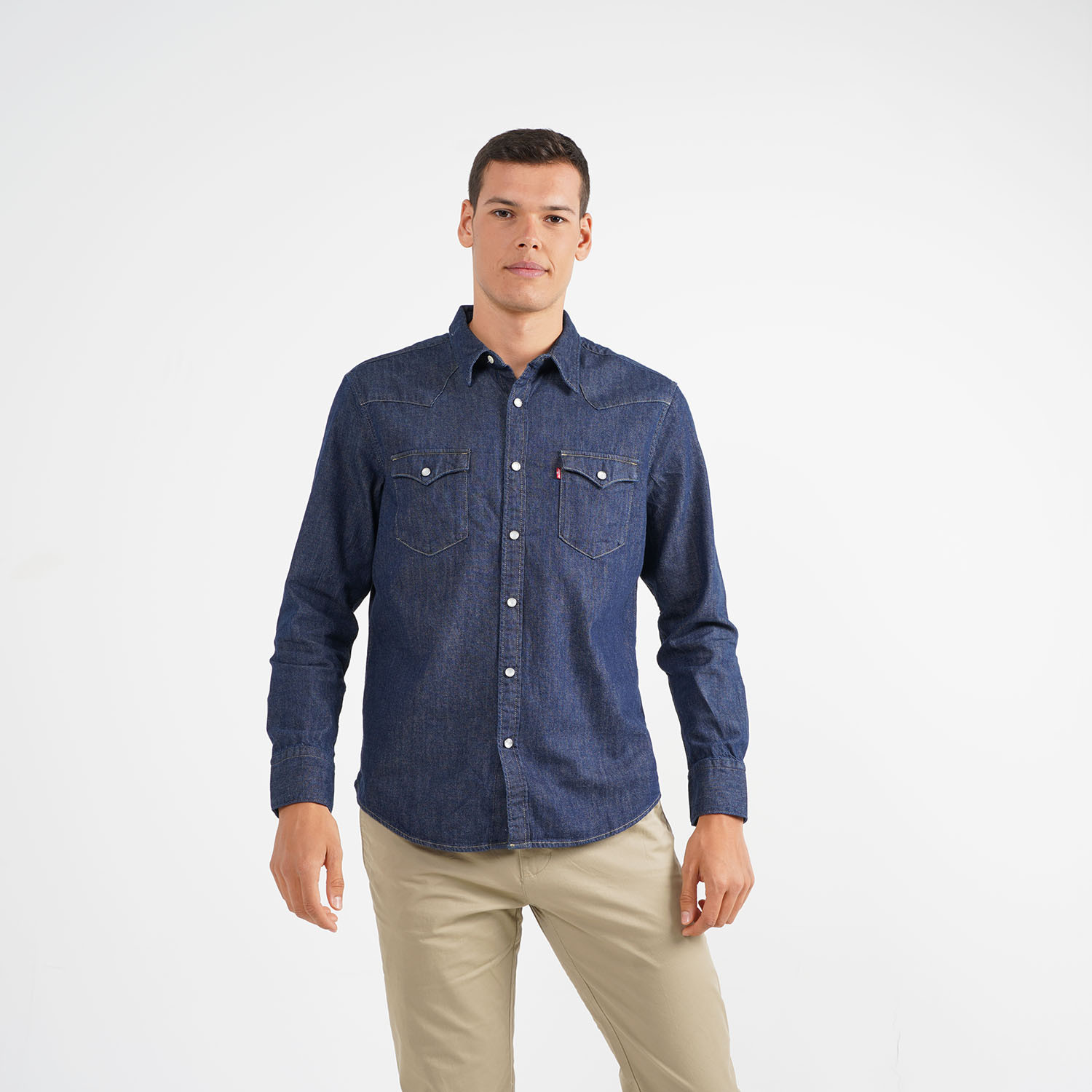 GANT Mens Barstow Denim Western Shirt Long Sleeve 100% Cotton REGULAR M L XL 2XL