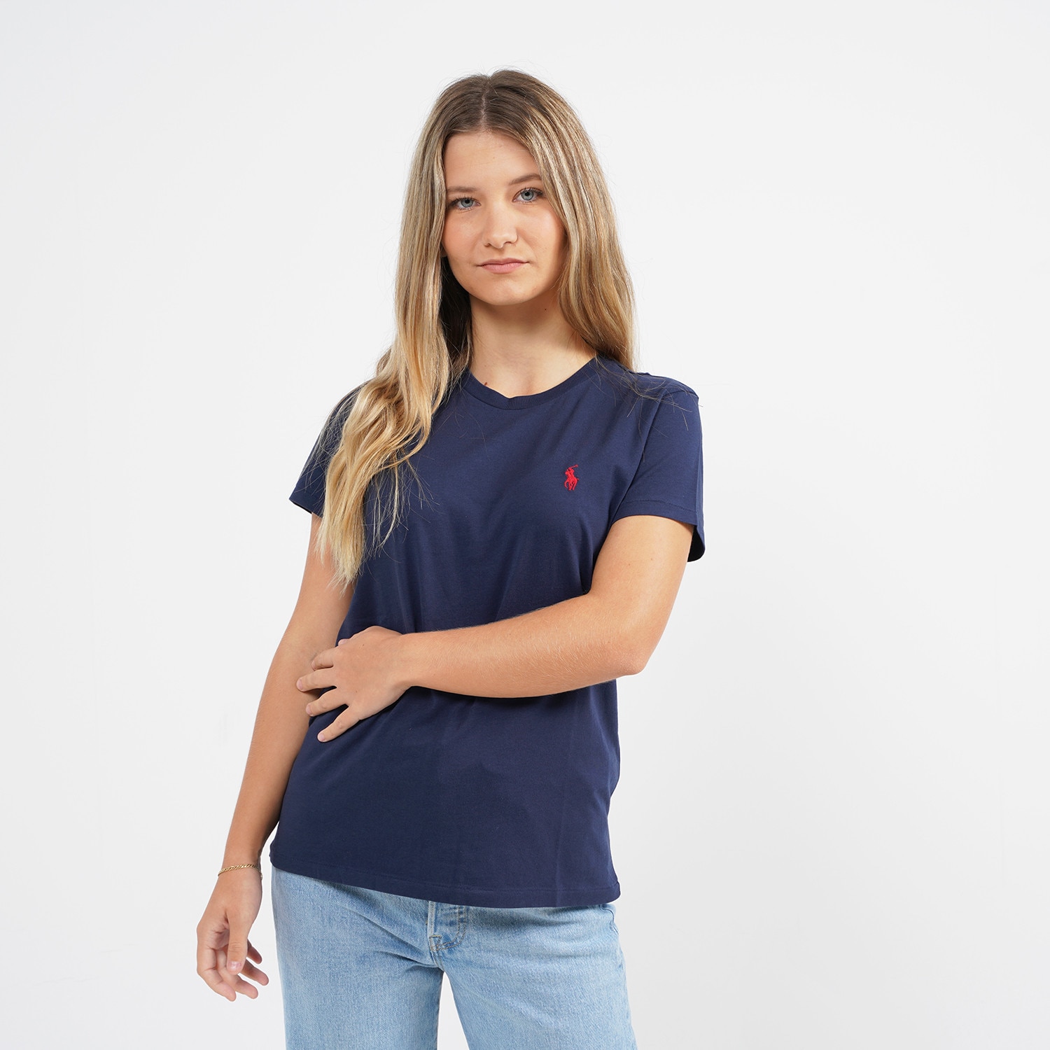 Polo Ralph Lauren Women's Tee Blue 211734144 - Light grey cotton  Center-Back Stripe Piqué Polo from Thom Browne - 024