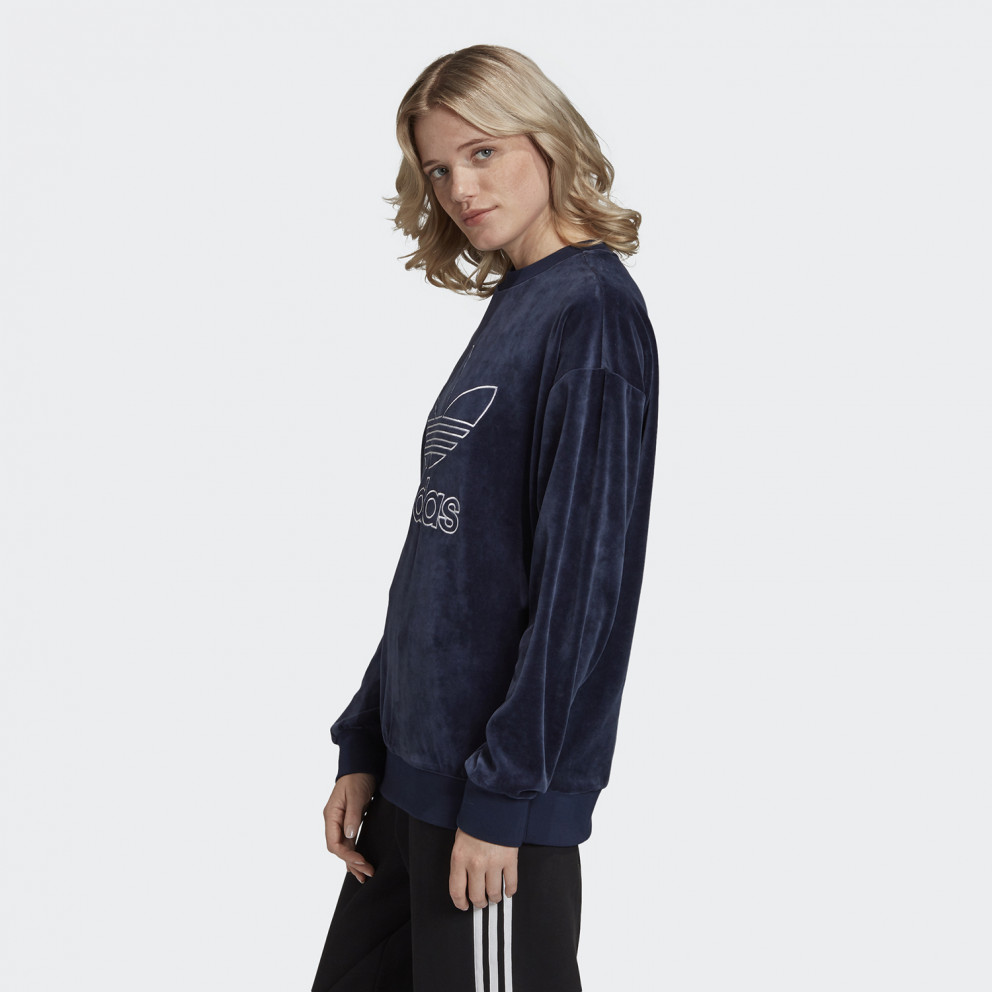 adidas velour crew sweatshirt