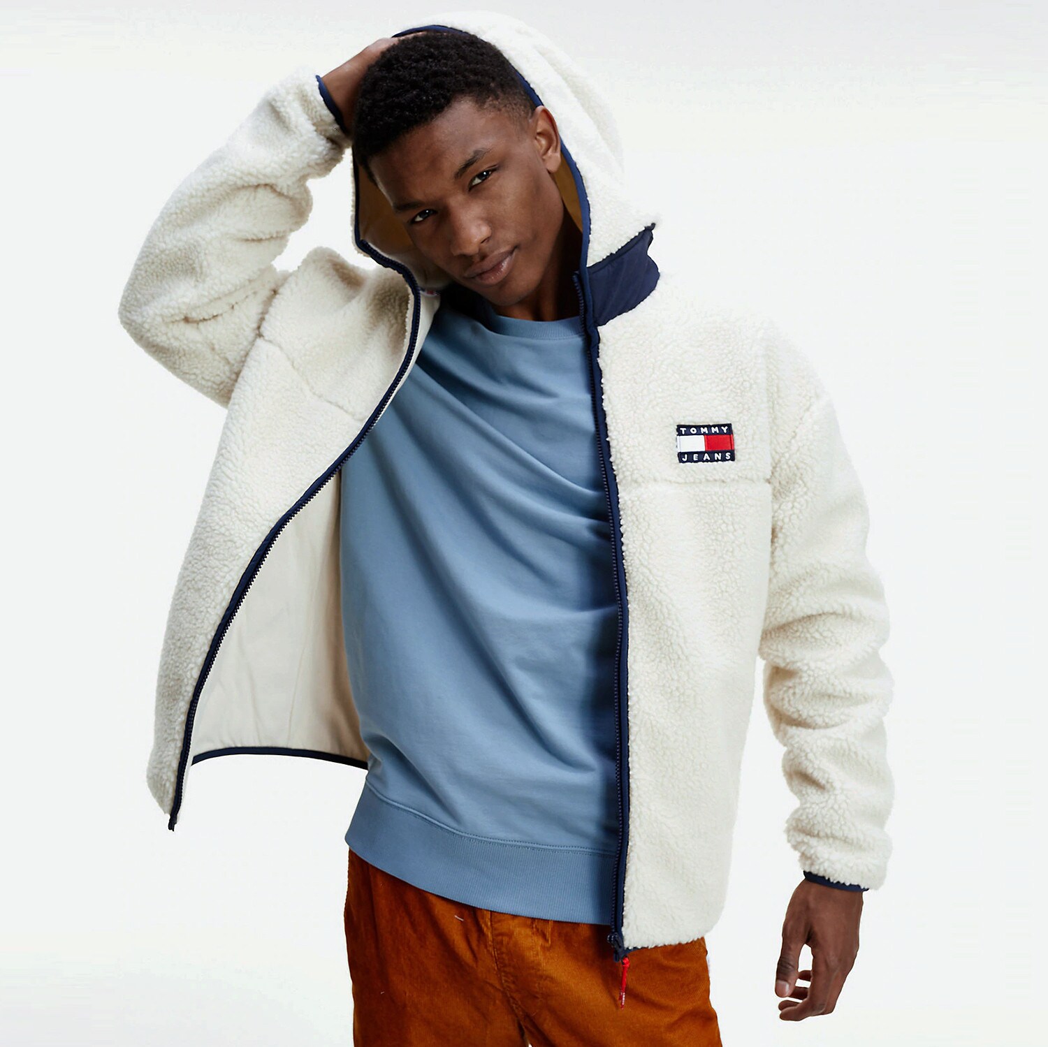 tommy jeans sherpa hoodie