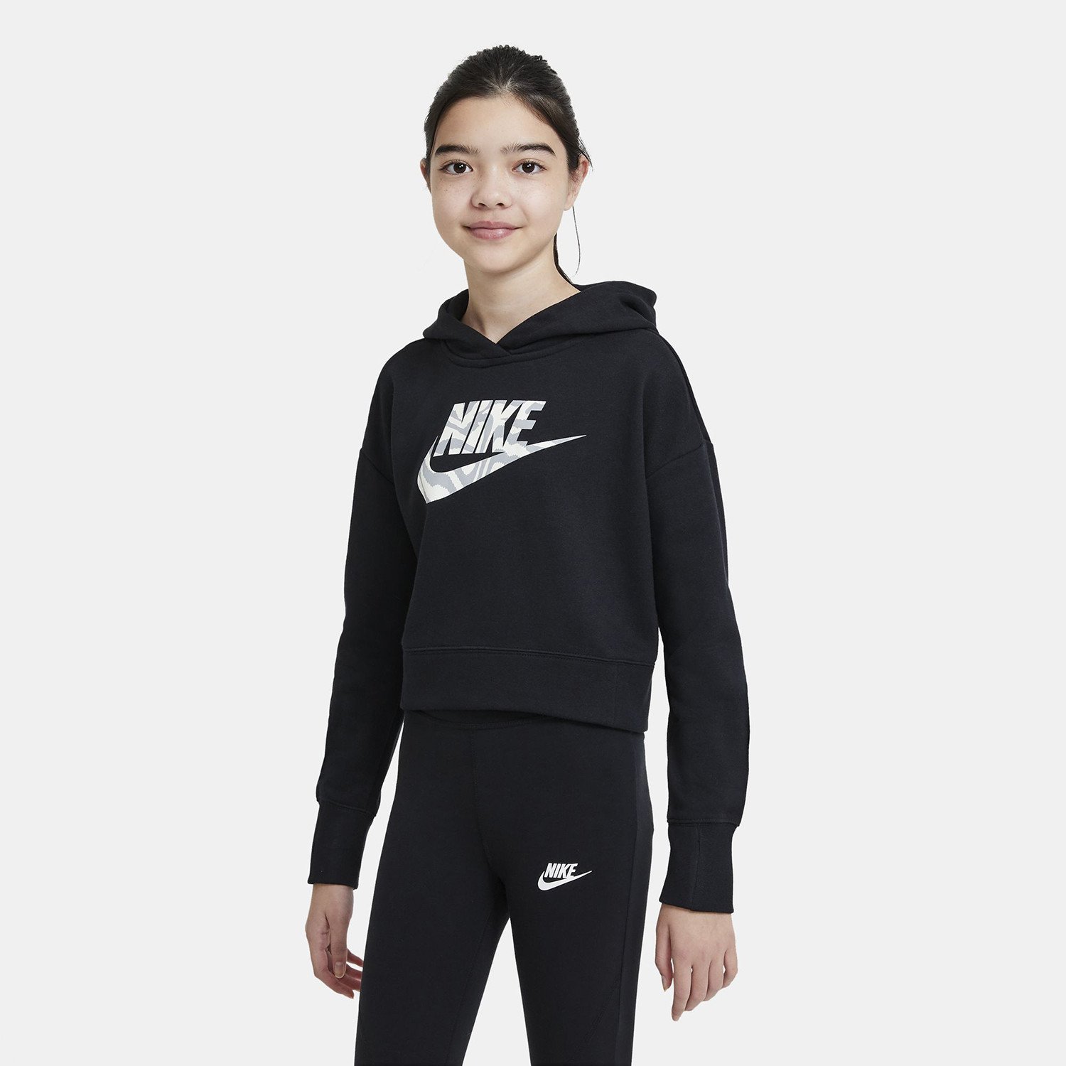 Nike Sportswear Girls' Cropped Παιδική Μπλούζα με Κουκούλα (9000069744_1469)