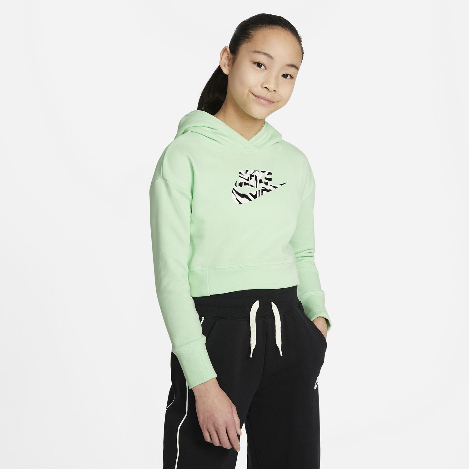 Nike Sportswear Girls' Cropped Παιδική Μπλούζα με Κουκούλα (9000069745_50547)