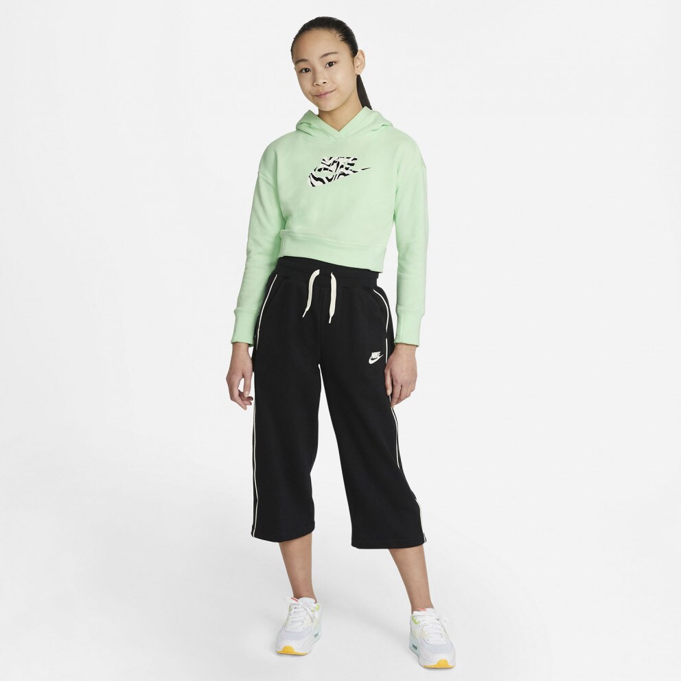 Nike Sportswear Girls' Cropped Παιδική Μπλούζα με Κουκούλα