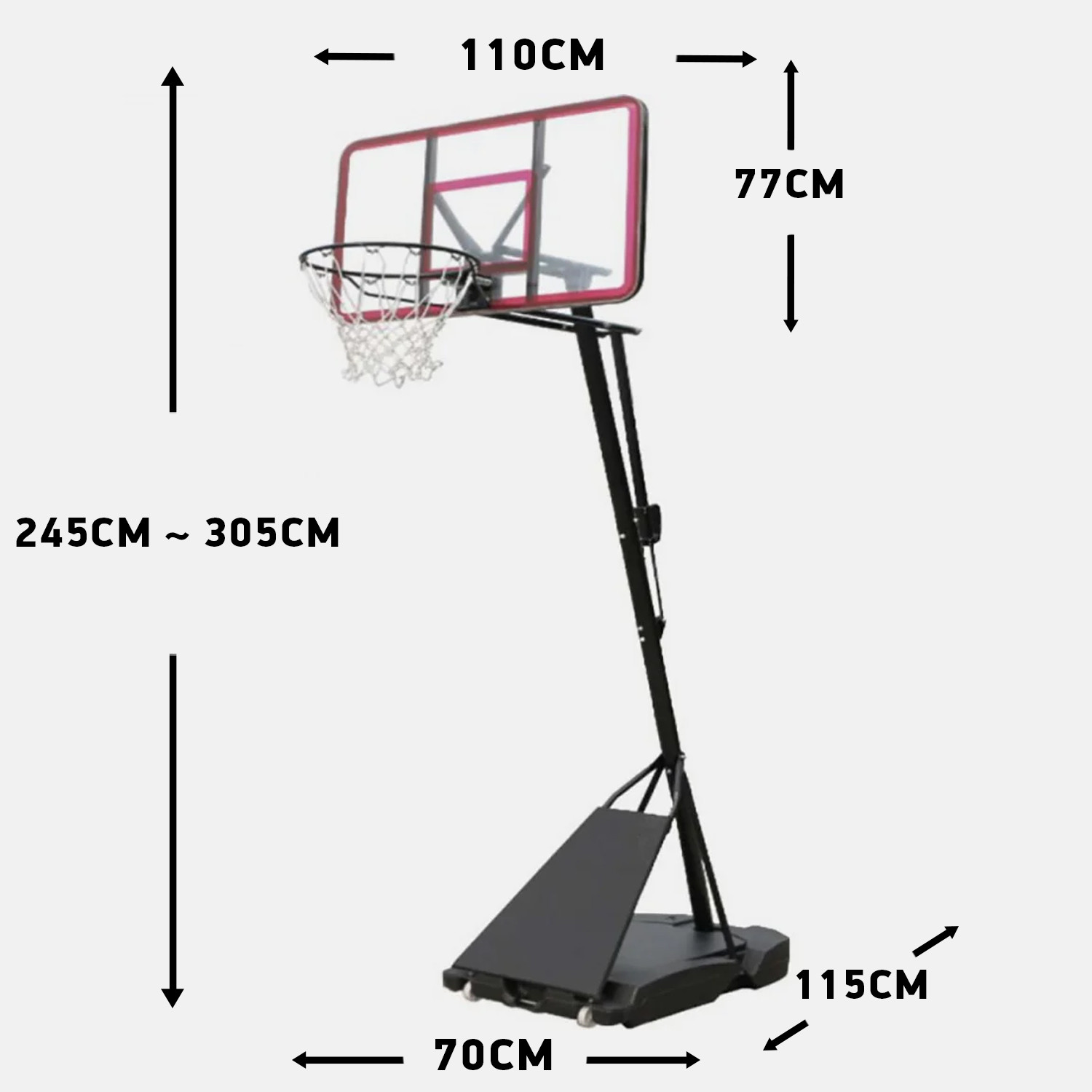 Amila Deluxe Basketball System, 115 X 70 X 18 Cm (9000053707_5566)