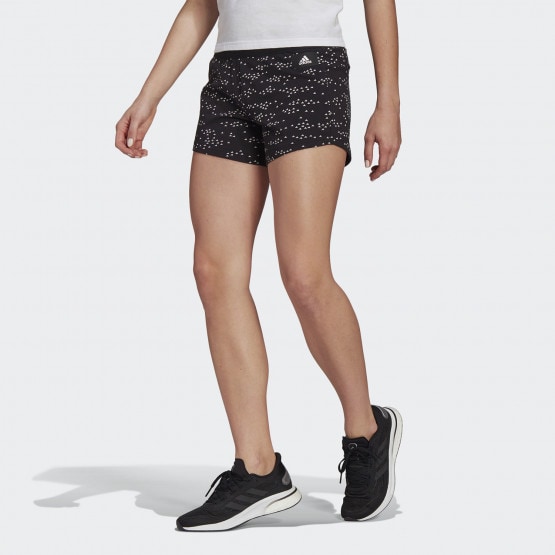 Woman's  Adidas Badge Of Sport  Allover-Printed  Shorts