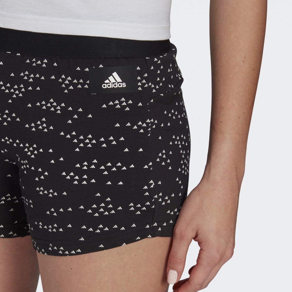 Woman's  Adidas Sportswear Badge Of Sport  Allover-Printed  Shorts