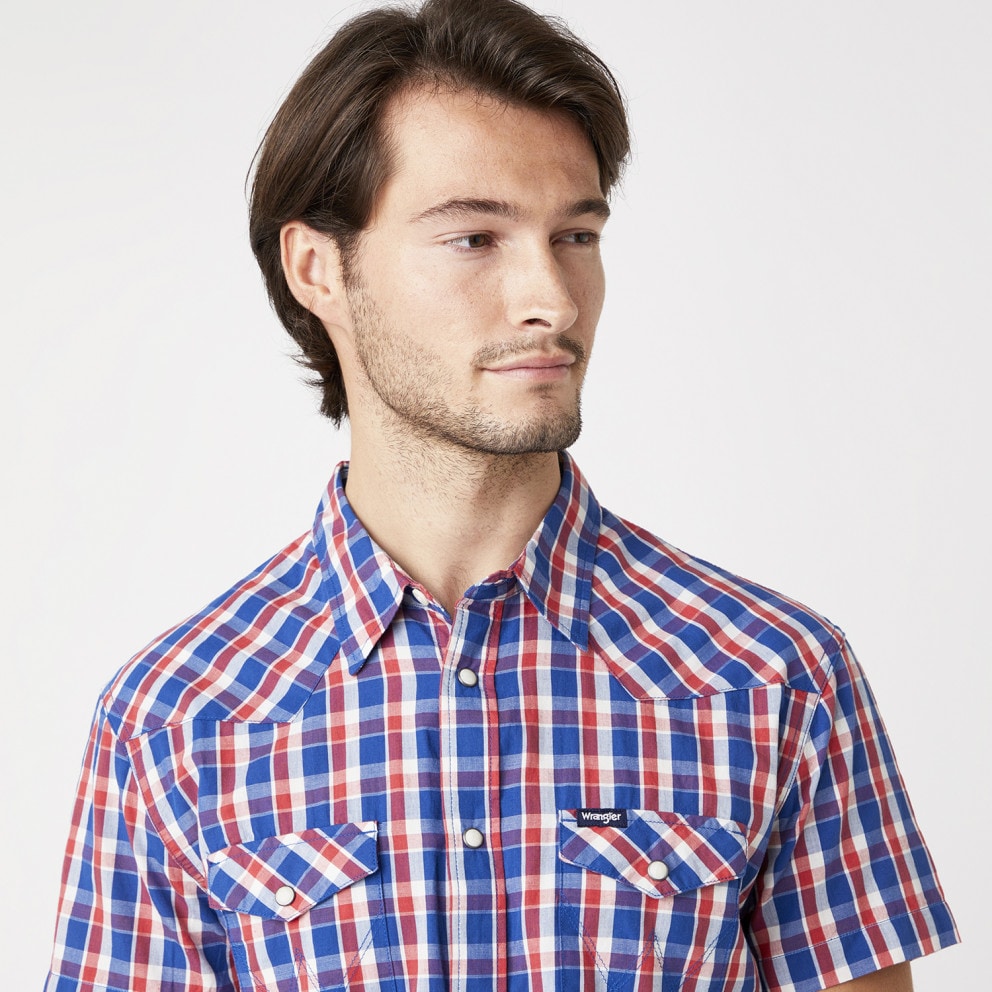 Wrangler Western Shirt In Cerulean Blue Men's Shirt