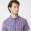 Wrangler Western Shirt In Cerulean Blue Men's Shirt