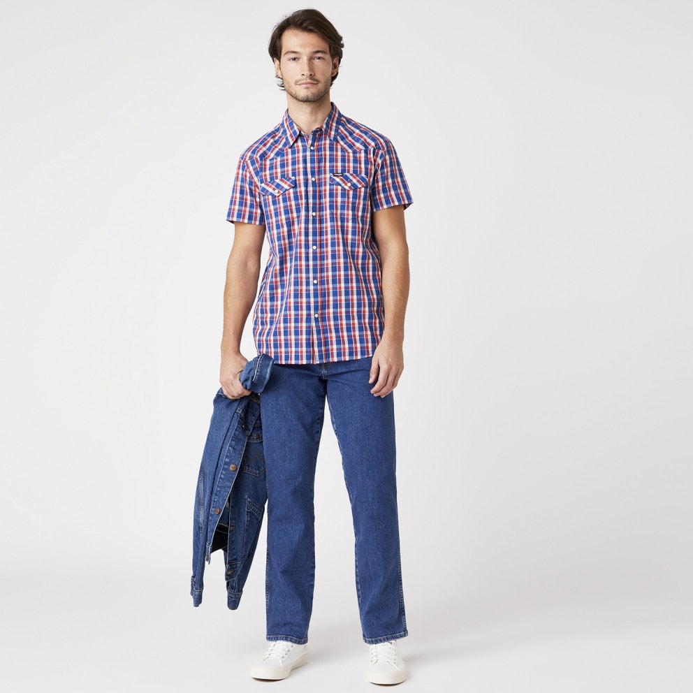 Wrangler Western Shirt In Cerulean Blue Men's Shirt