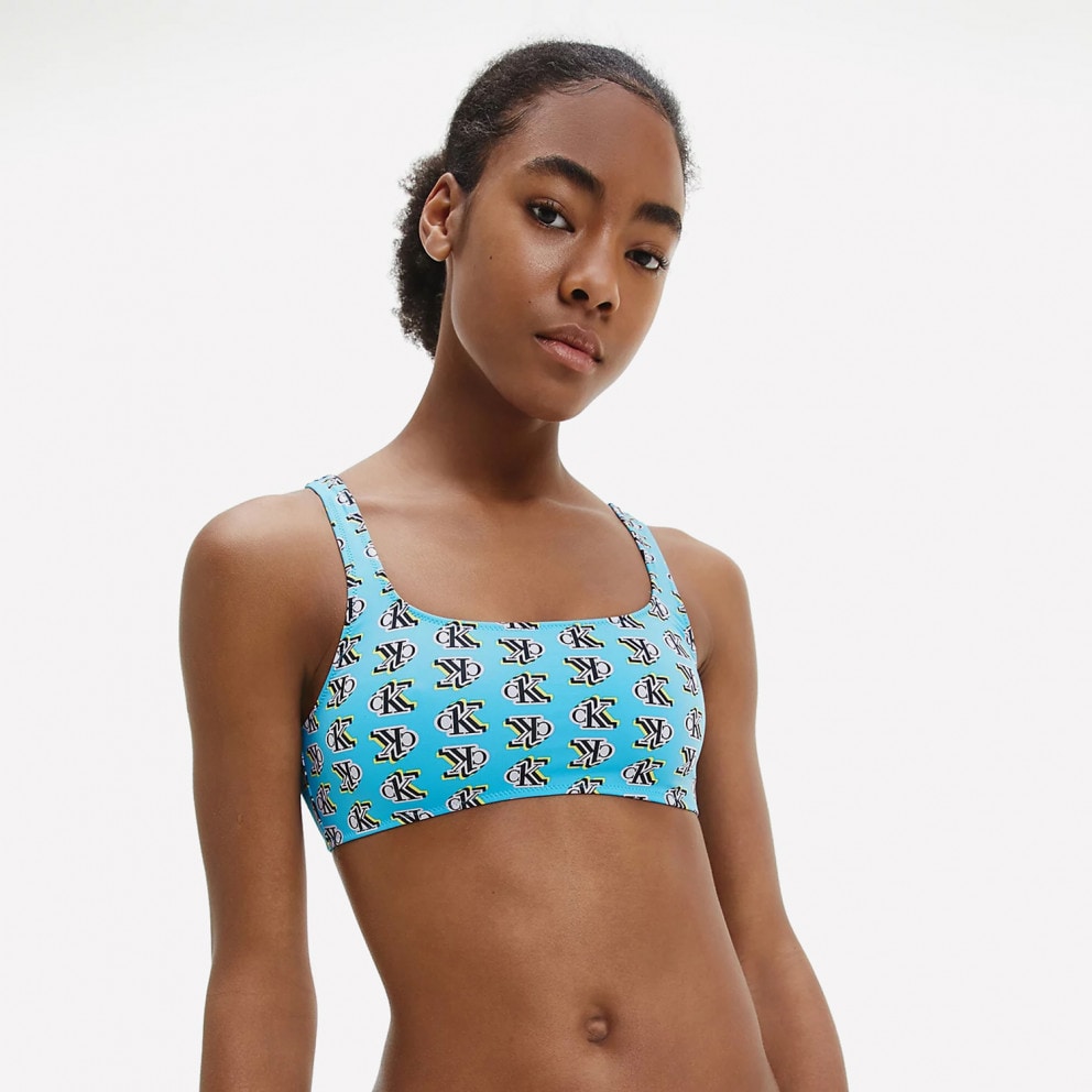 Calvin Klein Bralette Women\'s Bikini Top Blue KW01420 - 0HB - Calvin Klein  Jeans Plus Sweatshirt met gouden monogram in zwart