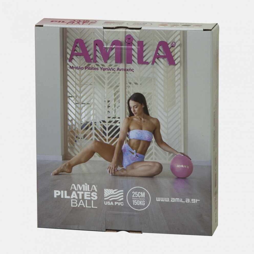 Amila Μπάλα Pilates 25Cm, Μαύρη, Σε Κουτί