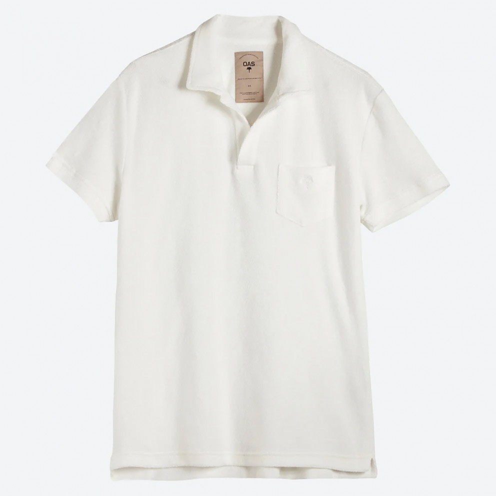 OAS Solid White Men's Polo T-shirt