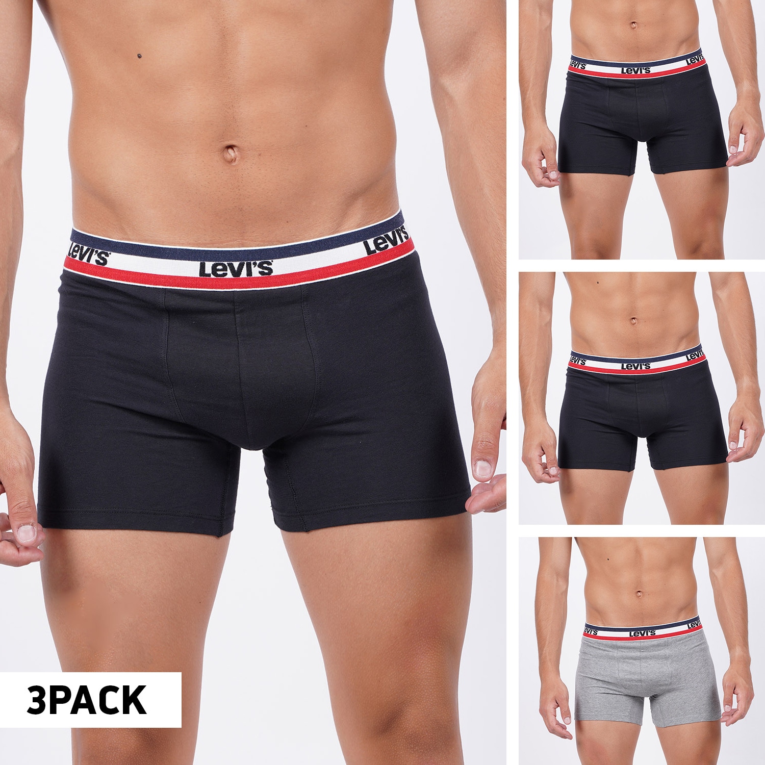 0544 - Pack Men's Boxers Black / Coal 37149 - outfits with blue and black  jordans - Levi's Logo 3