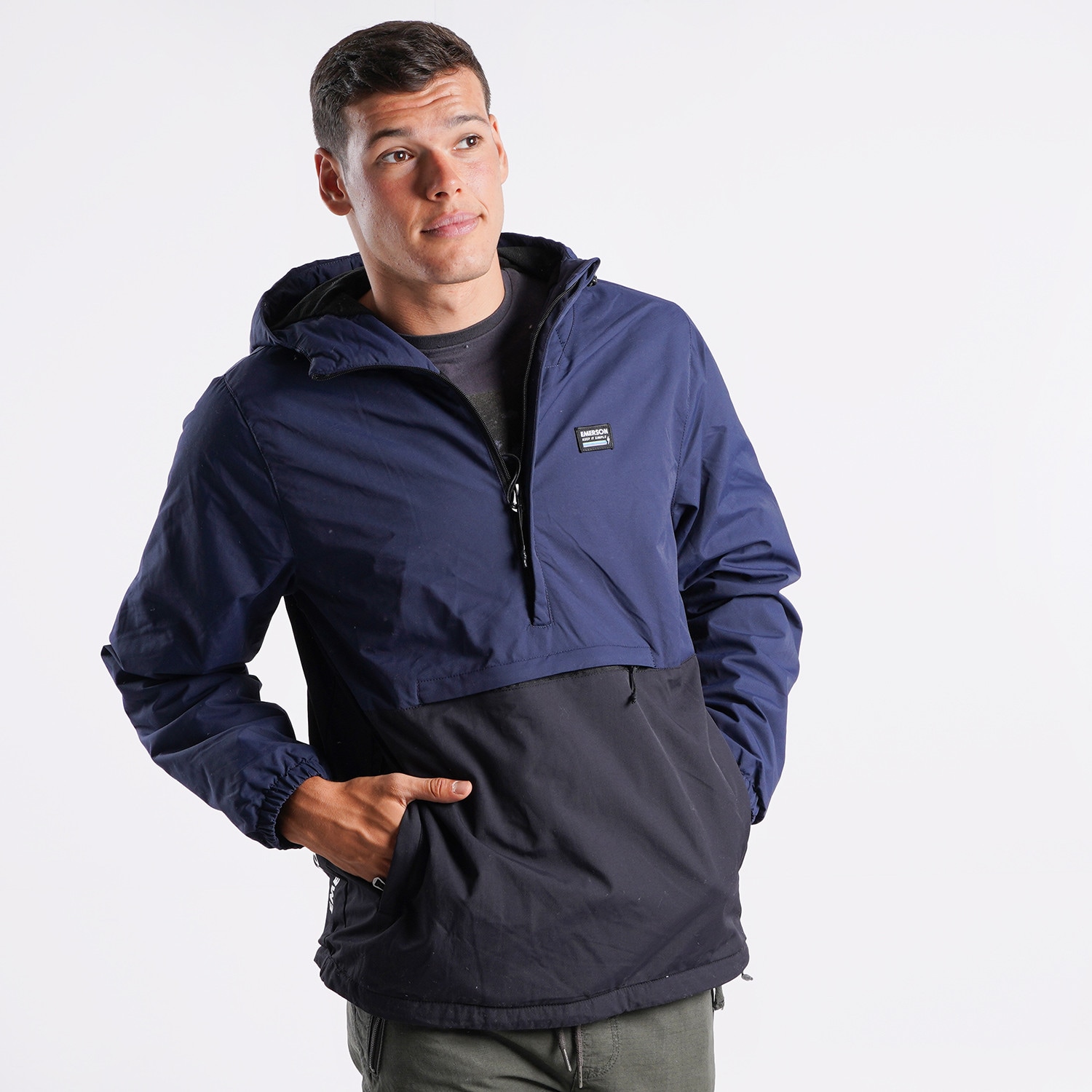 EMERSON PULL-OVER JACKET WITH HOOD