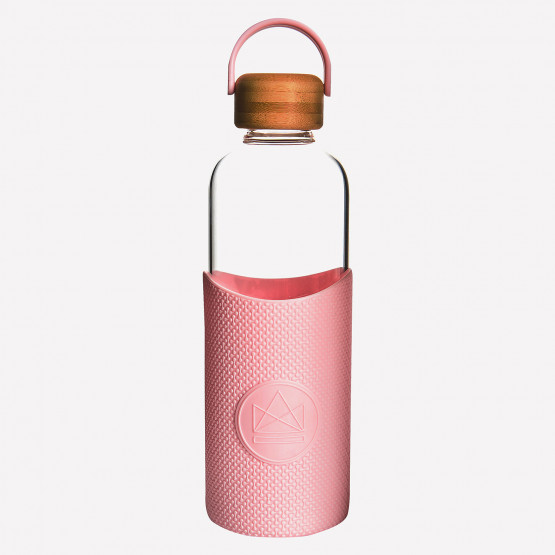 Neon Kactus Pink Flamingo Glass Water Bottle 1L