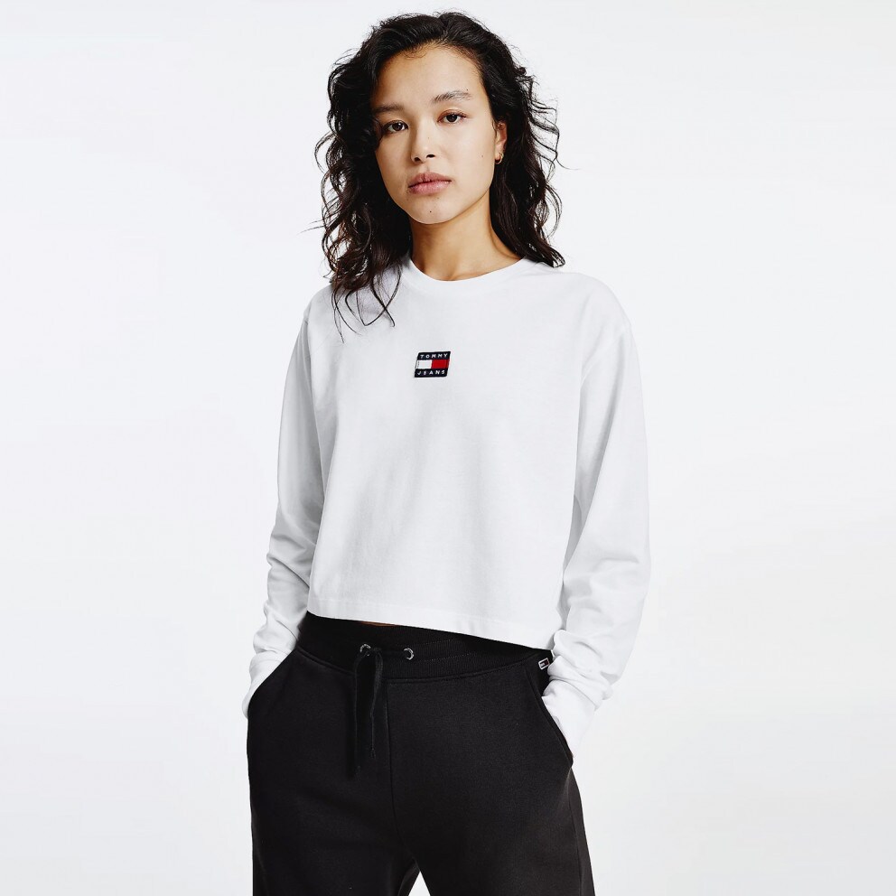 Tommy Jeans Badge Μακρυμάνικο Γυναικείο Crop Top