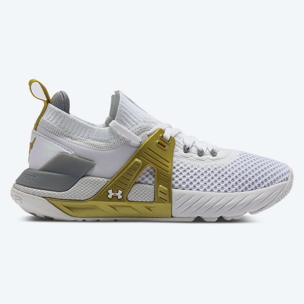 Under armour white and gold shoes hotsell