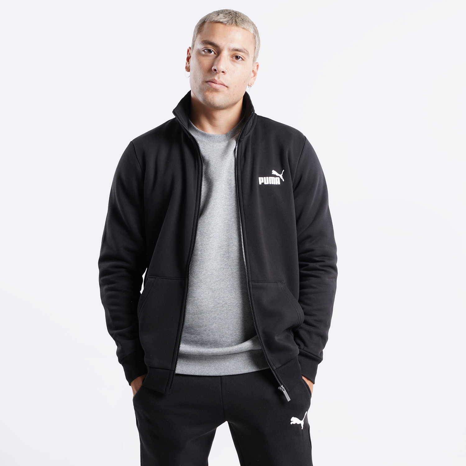 Puma Essential Track Men's Full Zip Hoodie Black 586694 - 01