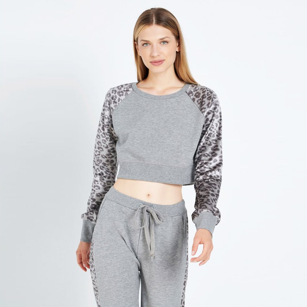 BodyTalk Velour Γυναικείο Crop Top Με Μακρύ Μανίκι (9000084868_2069)