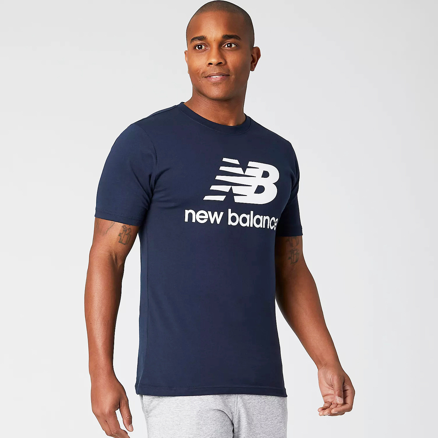 New Balance Essentials Stacked Logo Ανδρικό T-shirt (9000092302_3265)