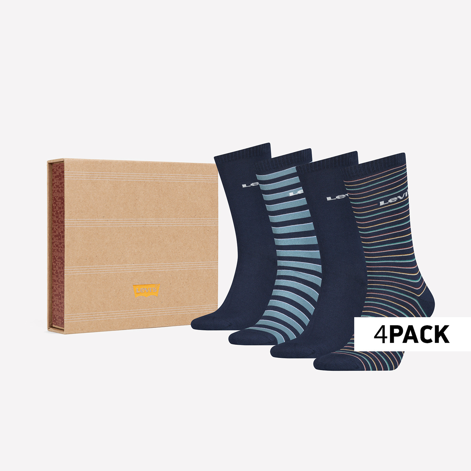 Levis Giftbox Regular Cut Stripe Unisex Κάλτσες- 4 Pack (9000092573_52433)