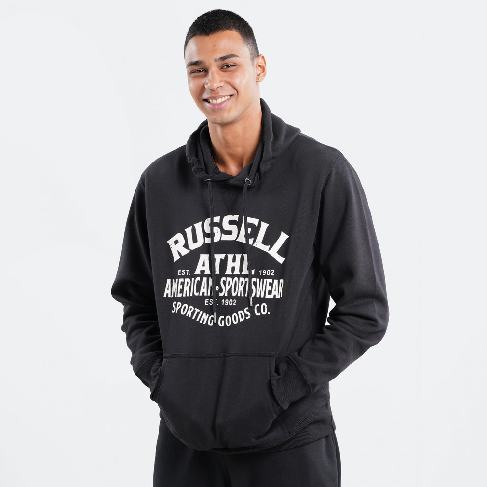 2 Balmain logo patch crew neck T shirt Russell Athletic Sportswear Men s Hoodie Black A1015 099