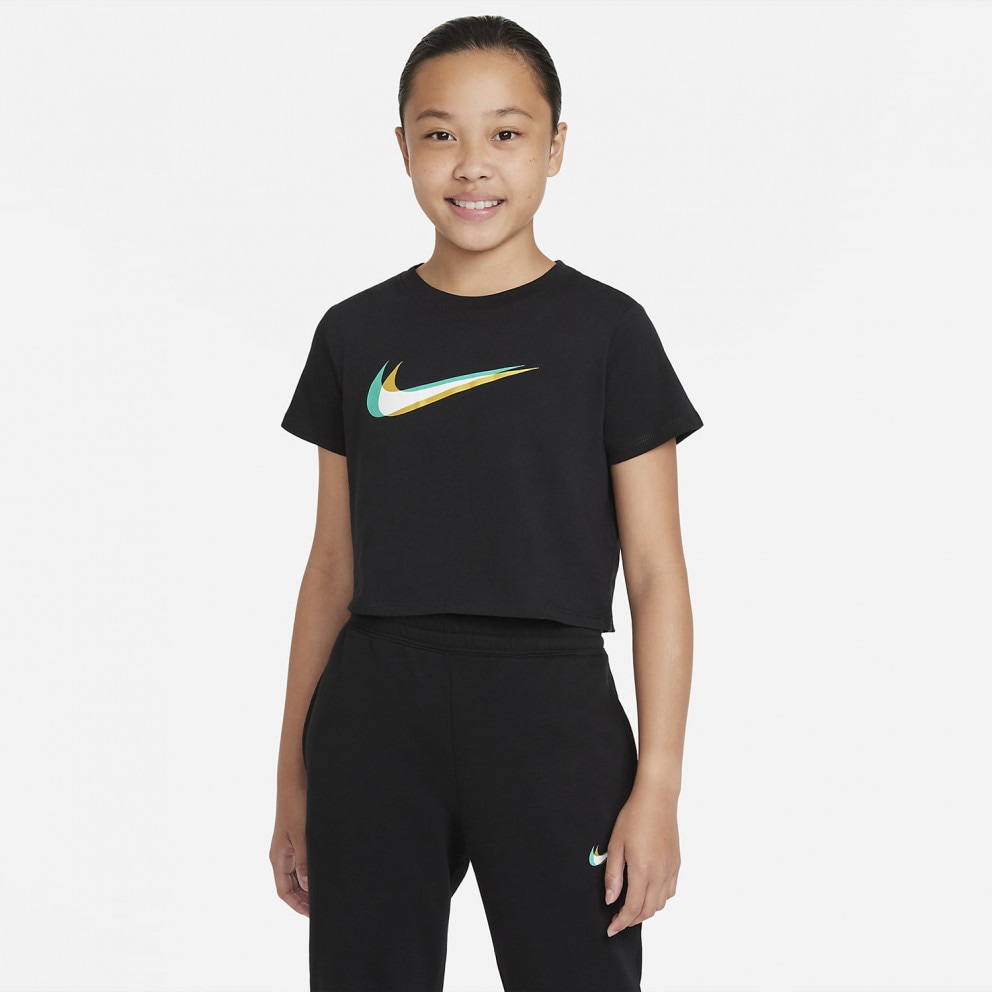 Nike Sportswear Older Kids' (Girls') Cropped T-Shirt BLACK