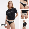 Calvin Klein Thong 3-Pack Γυναικείο Εσώρουχο