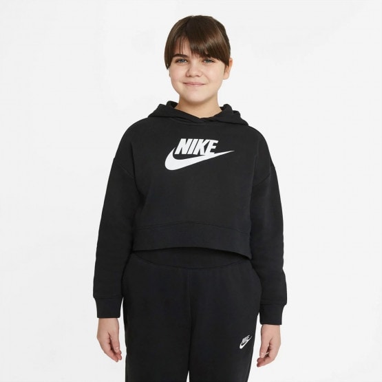 Nike Sportswear Club Cropped Παιδική Μπλούζα με Κουκούλα