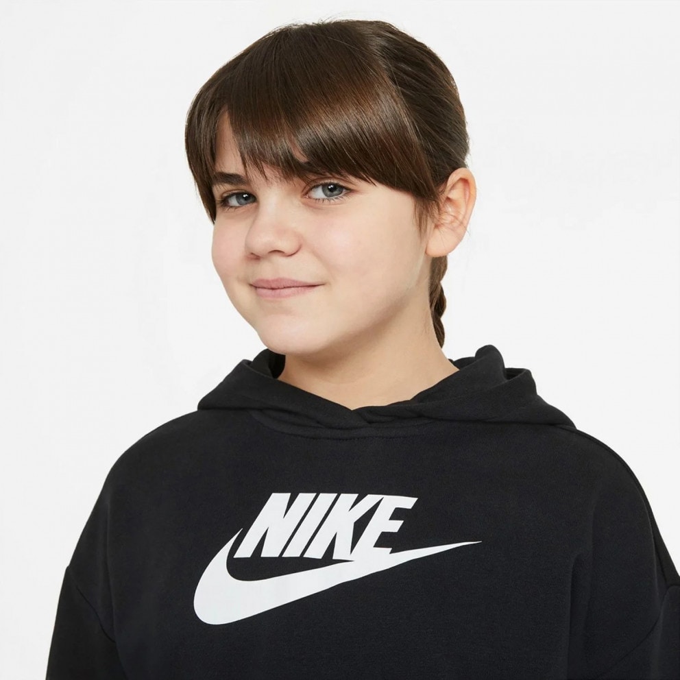 Nike Sportswear Club Cropped Παιδική Μπλούζα με Κουκούλα