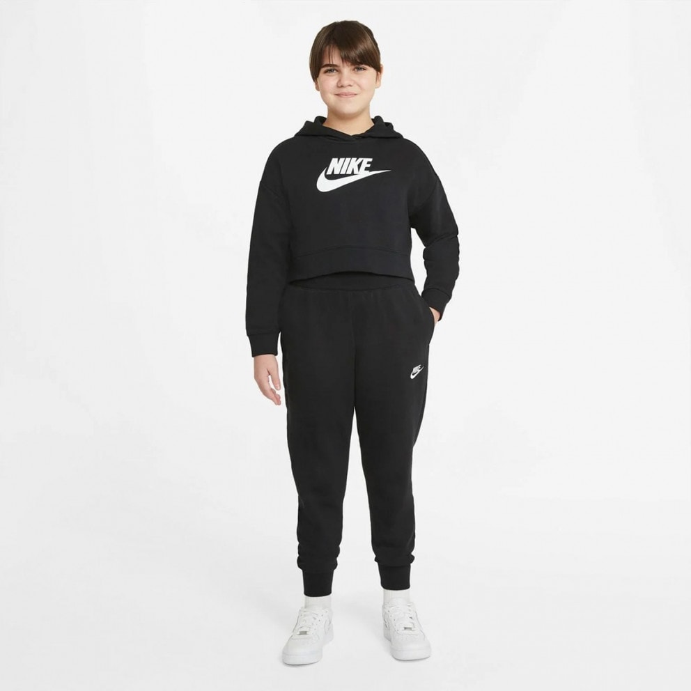 Nike Sportswear Club Cropped Παιδική Μπλούζα με Κουκούλα