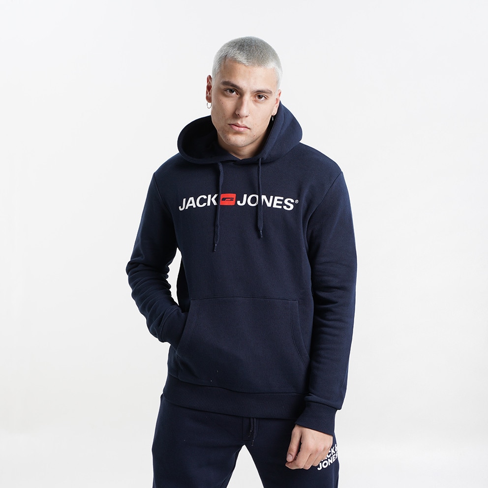 Jack & Jones Logo Ανδρική Μπλούζα με Κουκούλα