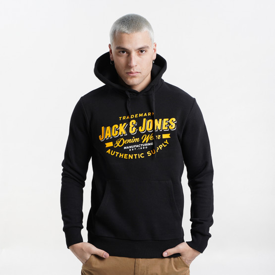 Jack & Jones Logo Ανδρική Μπλούζα με Κουκούλα