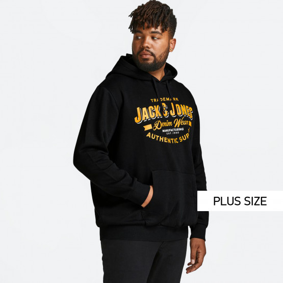 Jack & Jones Logo Plus Size Ανδρική Μπλούζα με Κουκούλα