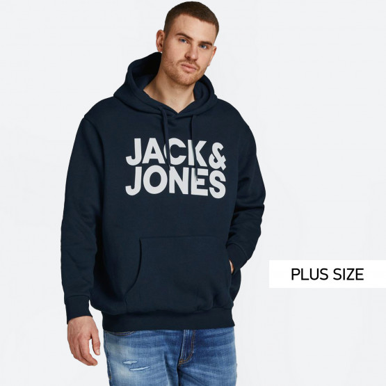 Jack & Jones Basic Logo Plus Size Ανδρική Μπλούζα με Κουκούλα