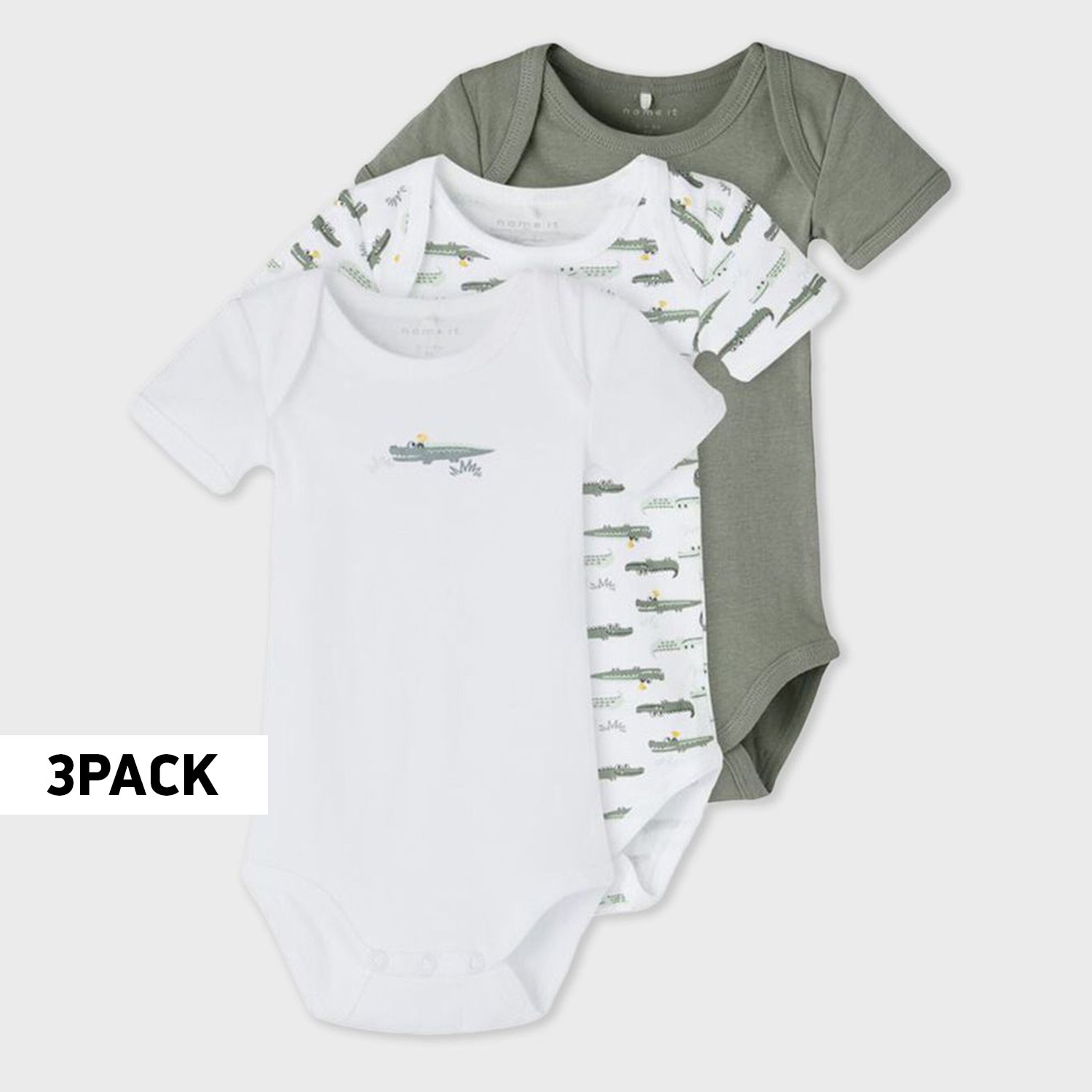 Name it 3-Pack Crocodile Noos Βρεφικά Σετ Κορμάκια (9000101079_9036)