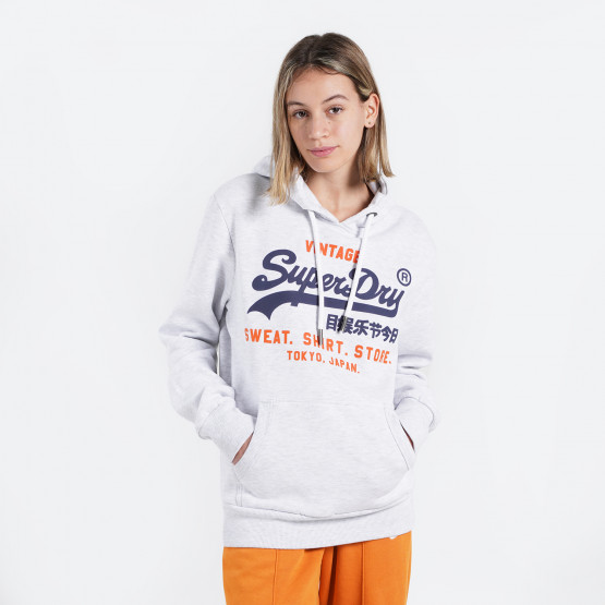 Superdry Sweat Shirt Shop Duo Hood Γυναικεία Μπλούζα με Κουκούλα