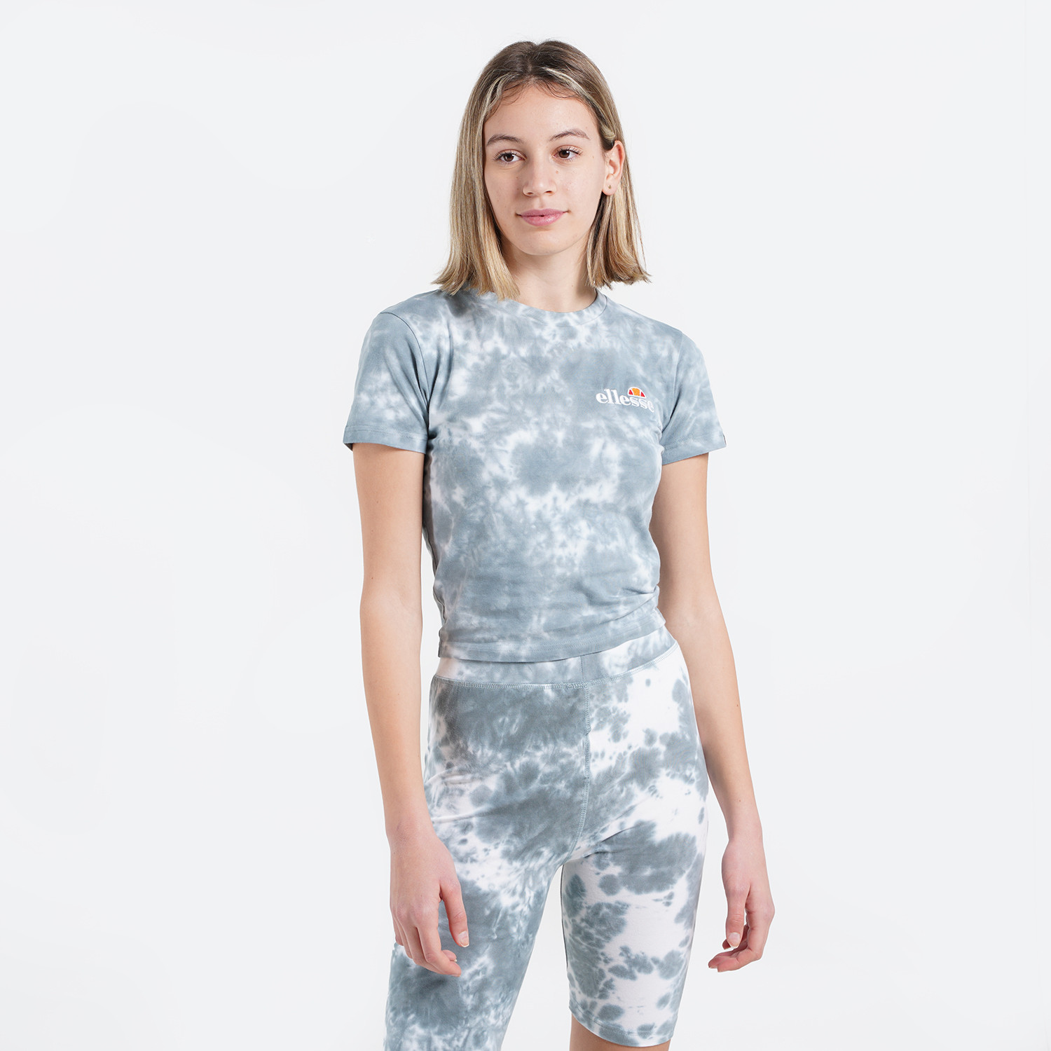 ellesse ELLESSE Cropped Sports Grey Camouflage Short Sleeve T-Shirt Womens XS 