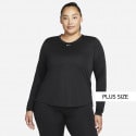 Nike Dri-FIT One Plus Size Γυναικεία  Μπλούζα με Μακρύ Μανίκι