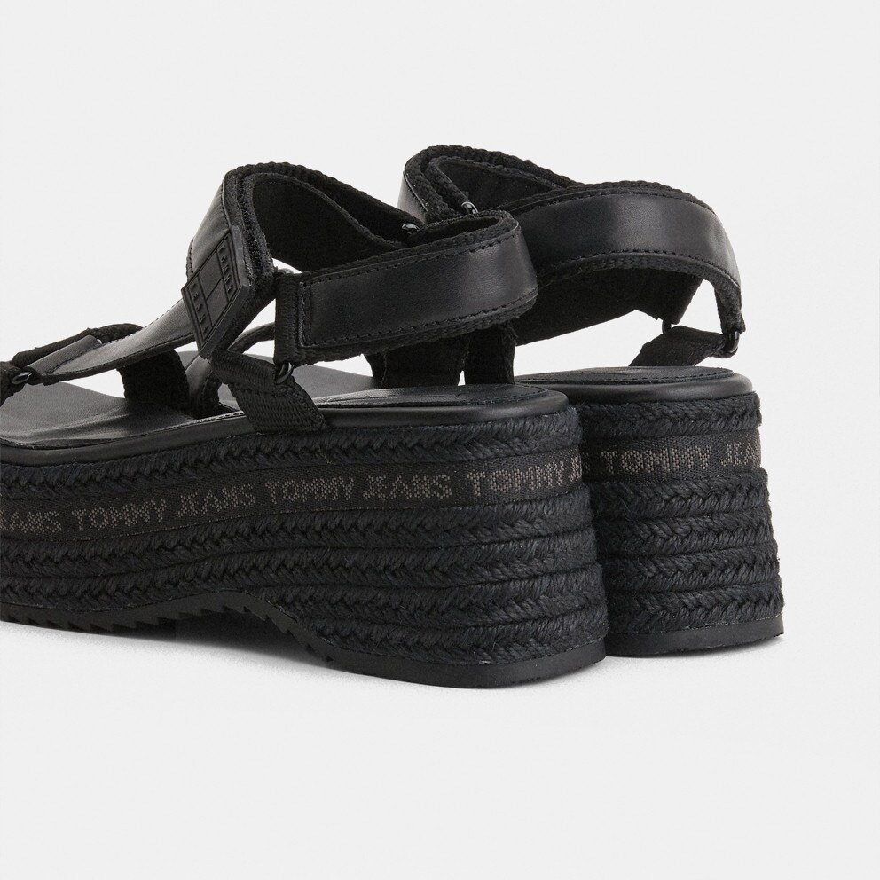 Tommy jeans technical black platform sandals online