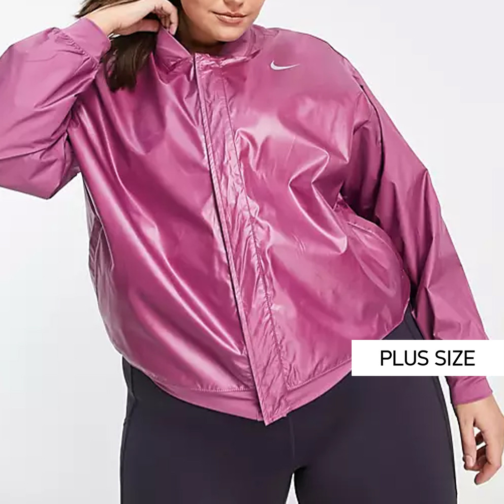 Nike Swoosh Run Plus Size Γυναικείο Αντιανεμικό Μπουφάν (9000095531_56954)