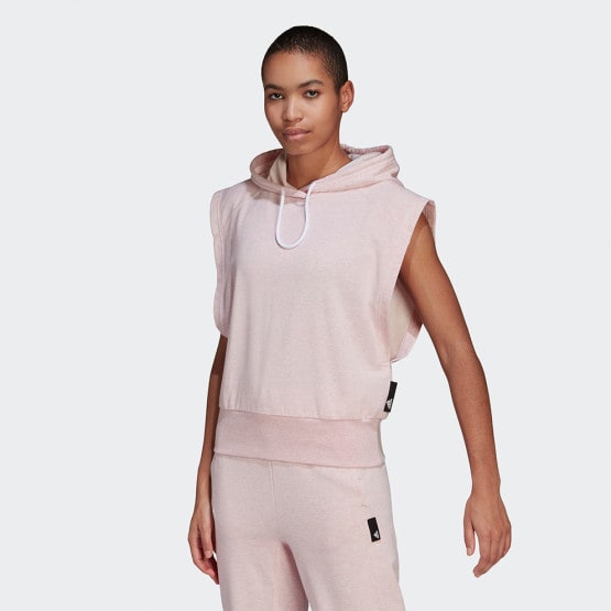 adidas Studio Lounge Γυναικεία Αμάνικη Μπλούζα με Κουκούλα